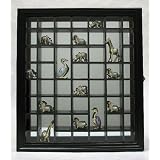 Wood 59 Thimble Case Wall Mounted Mirror Back Glass Front