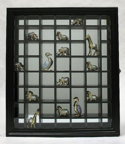 Wood 59 Thimble Case Wall Mounted Mirror Back Glass Front