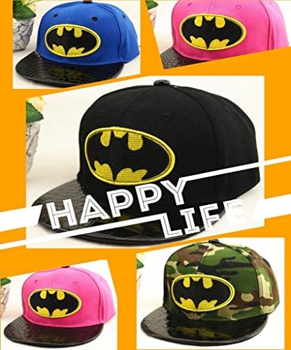 Hhying New Boy Girls Adjustable Sports Baseball Cap Hats Kids Children Hip-Hop Batman Flat Snapback Hats Caps Pink