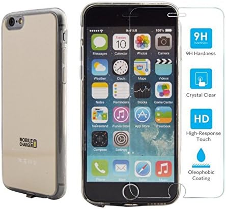 Qi Wireless Charging Receiver Case for iPhone 6 by Mobile Charger®. Includes Tempered Glass Protection. Fits iPhone 6 &amp; 6S.