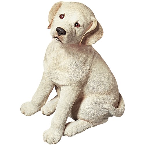 Sandicast Life Size Yellow Labrador Retriever Puppy Sculpture, Sitting