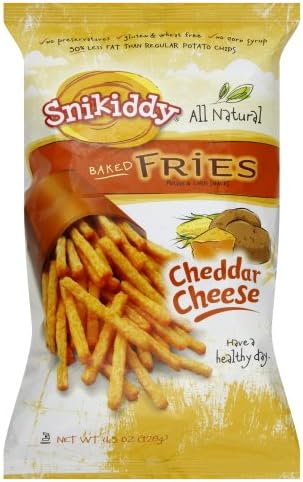 Snikiddy Cheddar Cheese Baked Fries 4.5 Oz (Pack of 12)