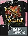 Girls Army 'I Love My Soldier' T-Shirt - Black GT112