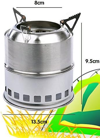 Qunqi Outdoor Survival Stainless steel Wood Burning Backpacking Stove Camping Carbon Hunting Stove