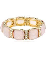 Napier "Vivid Water" Gold-Tone Rose Mid-Sized Stretch Bracelet, 2.5"