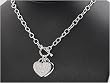 Sterling Silver Necklace - Heart with Clear CZ and 16in-18in Chain - 22mm Pendant Height