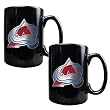 Colorado Avalanche 2pc Black Ceramic Mug Set - Primary Logo NHL Hockey