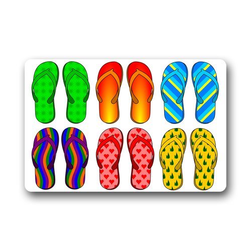 Custom Flip Flop Summer Beach Door Mats Cover Non-Slip Machine Washable Outdoor Indoor Bathroom Kitchen Decor Rug Mat