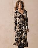 Leopard sash-tie wrap dress