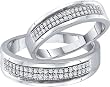 2pc Micro Pave His and Hers Diamond Wedding Band Set " Size 7 For Her and 10 For Him "