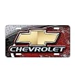 GM red Corvette w/ Yellow Flames Metal Auto Tag