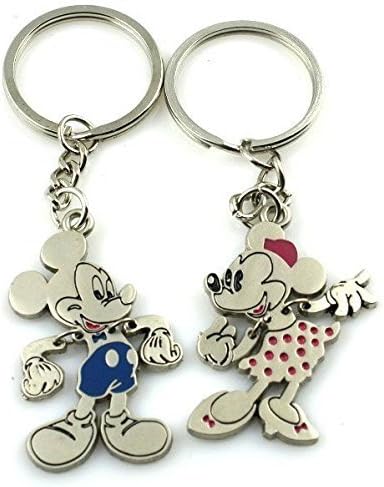 Angelia Disney Lover Mickey Lover His Her Keychain Keyring Couples - Arrow &amp; "I Love You" Heart &amp; Key -Valentine's Day / Birthday / Christmas /Wedding anniversary Present Gift I3 by Chainee
