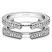 Silver Cathedral Style Ring Guard with Millgrained Edges and Filigree Design with CZ (0.29 ct. twt.)