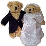 Two 5.5" Jointed Bride & Groom Teddy Bears - Bitsy Bears Scaled for American Girl ® Dolls!