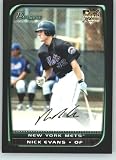2008 Bowman Draft Baseball Cards # BDP16 Nick Evans (RC - Rookie Card) New York Mets - MLB Trading Card in a Protective Display Case
