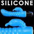 Silicone Ribbed G-spot Rabbit Vibrator Blue