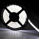 TORCHSTAR 16.4ft 5050 LED DAYLIGHT PURE WHITE 300LEDs/PC Waterproof(IP-65)Flexible Strip Light 60LEDs/m Multifunctional