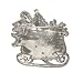 Antique Reproduction Santa Sleigh Filled with Gifts Christmas Brooch in Rhodium Plate with Genuine Marcasite image 2