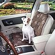 Guardian Gear Pawprint Single Car Seat Covers  -  Polyester Car Seat Covers for Dogs, Chocolate