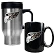 Washington Capitals NHL Stainless Steel Travel Mug & Black Ceramic Mug Set - Primary Logo by Great American Products