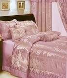 7pc King Size Lilac Jacquard Comforter Bed in a Bag Set