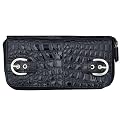 Merona Crocodile with Buckle Double Zip Around - Black