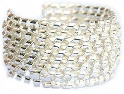 Gift for Her Sterling Silver Cuff Bracelet 2.3 inches (brclt120a)