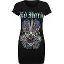 ED HARDY Rose Web Double Dragon Womens Tee
