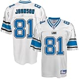 Calvin Johnson Jersey: Reebok White Replica #81 Detroit Lions Jersey