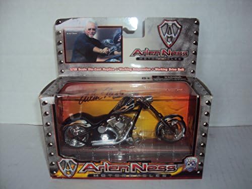 Iron Legends - Arlen Ness Motorcycles Black Fire Flame 1:18 Scale Die Cast - Working Belt Drive &amp; Suspension - New - Collectible