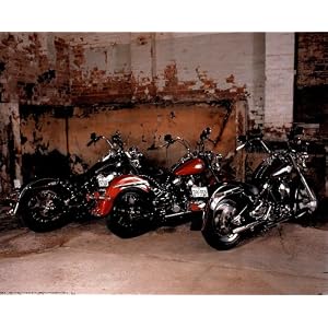 3 Old Harley Davidson Motorcycle Art Print POSTER - 20
