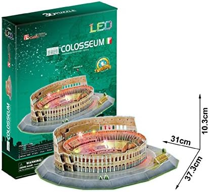 Rctoyer 3D Jigsaw Puzzle Colosseum Educational Fancy Toy Yellow