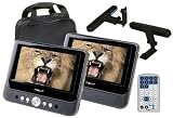 Nevir NVR-2748 DVD-PDCU - Reproductor de DVD portátil estilo tablet, con doble pantalla LCD de 9 pulgadas, 2 soportes, color negro