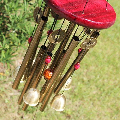 YESURPRISE Large Wind Chime Yard Garden Outdoor Noisemaker Home Decoration Windchime Bells Pavilion Copper Coin