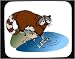 Decorated Mouse Pad with hunting, fish, food, fishing, animal, catching
