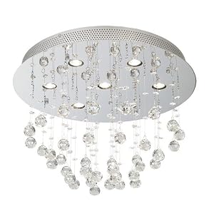 Possini Euro Crystal Ball Halogen Flushmount Ceiling Light