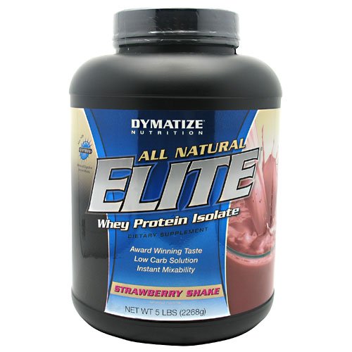 Dymatize All Natural Elite Whey Protein Isolate Strawberry Shake 5 Lbs (2268 G)