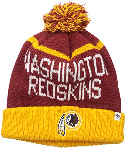 NFL Washington Redskins '47 Linesman Cuff Knit Beanie with Pom, One Size, Razor Red