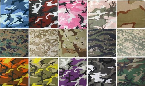 Camouflage Military Bandannas by the Dozen (12 units per pack, 100% cotton)