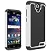 ZTE Grand X 3 Case, OEAGO [Drop Protection] Protective Case [Shock Proof] - Hybrid Dual Layer Rubber Plastic Impact Defender Rugged Slim Hard Case Cover for ZTE Grand X3 / ZTE Z959 - White