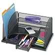 Safco Products - Safco - 3 Drawer Organizer, Steel, 15 7/8 x 11 3/8 x 8 - Sold As 1 Each - Store folders, pads, scissors, pens and more all in one well-designed organizer. - Features one 2" section for a binder or folders, two trays and three drawers. - Steel mesh construction.