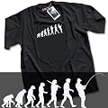 HotScamp Premium Evolution of a Fisherman Angler Mens Fishing Black Angling Ape T-Shirt