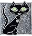 Black Pretty Kitty Decorative Magnet