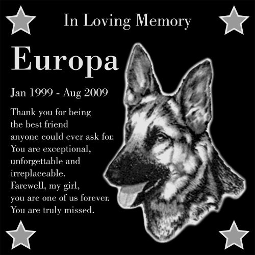 german shepherd memorial stone