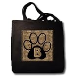 Doreen Erhardt Monogrammed Collection - Letter B Standard Cheetah Print Cat Paw - Tote Bags