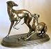 GREYHOUND PLAYING STATUE Real Bronze Powder Cast Figure Whippet Italian Greyhounds