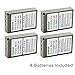 Kastar Battery (4-Pack) for Olympus BLS-5, PS-BLS5 work with Olympus OM-D E-400 E-410 E-420 E-450 E-600 E-620 E-P1 E-P2 E-P3 E-PL1 E-PL2 E-PLE15 E-PM1 E-PM2 E-M10 E-PL6 E-PL5 stylus 1 Camera