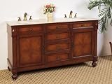 63 Bathroom Double Sink Vanity (Golden Pecan) (35H x 63W x 21D)