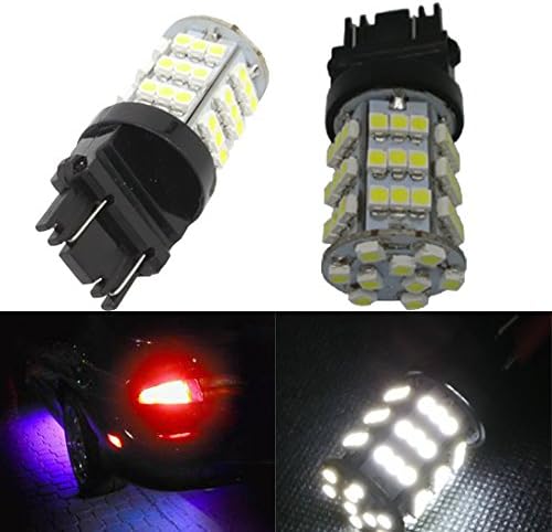 2 Pcs Xenon White Backup Reverse 54-smd LED Lights Bulbs 3157/3156 6000k