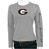 Georgia Bulldogs Ash Ladies Big Logo Long Sleeve T-shirt